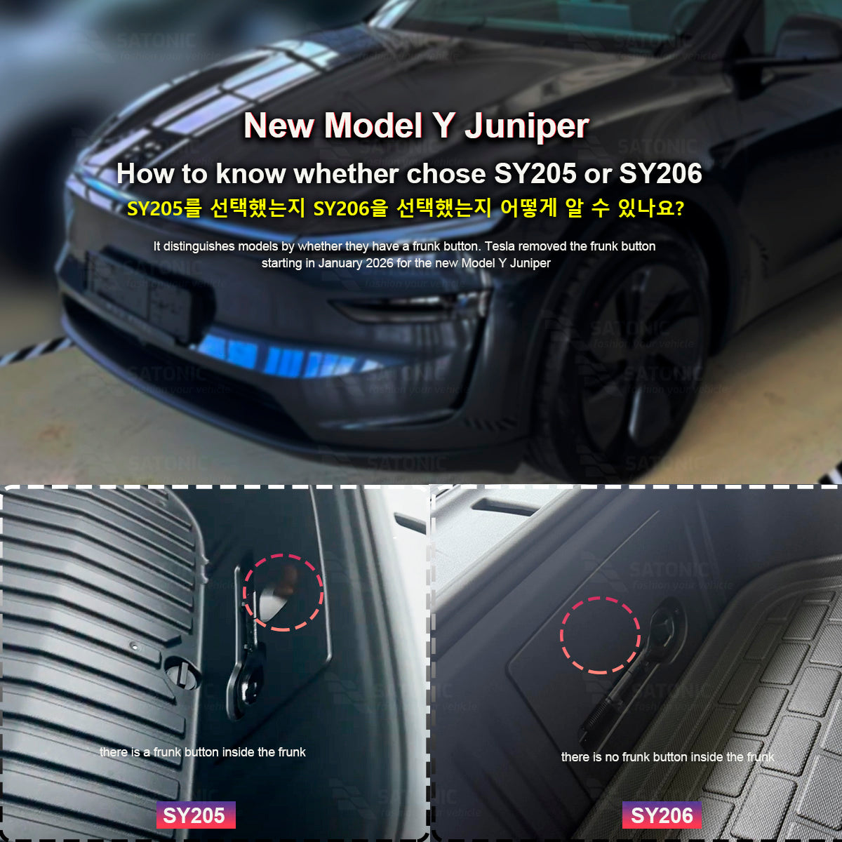 SATONIC V6s  Auto Power Frunk For Tesla Model 3 Y S X