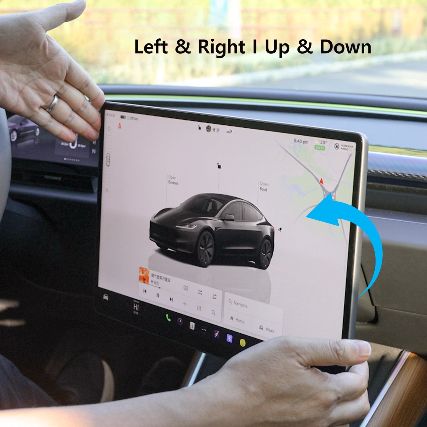 SATONIC V2 Swiveling Screen Mount kits For Tesla Model 3 / Y / 2026 Model Y Juniper – Full Range Up, Down, Left & Right!