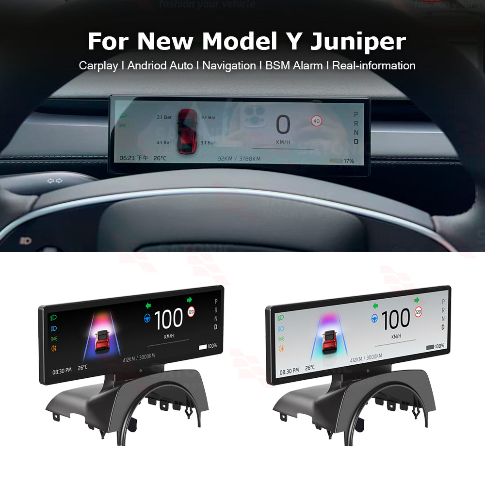 SATONIC 8.8-Inch Instrument Cluster Dashboard Display For Tesla Model 3 / Y / 2026 Model Y Juniper