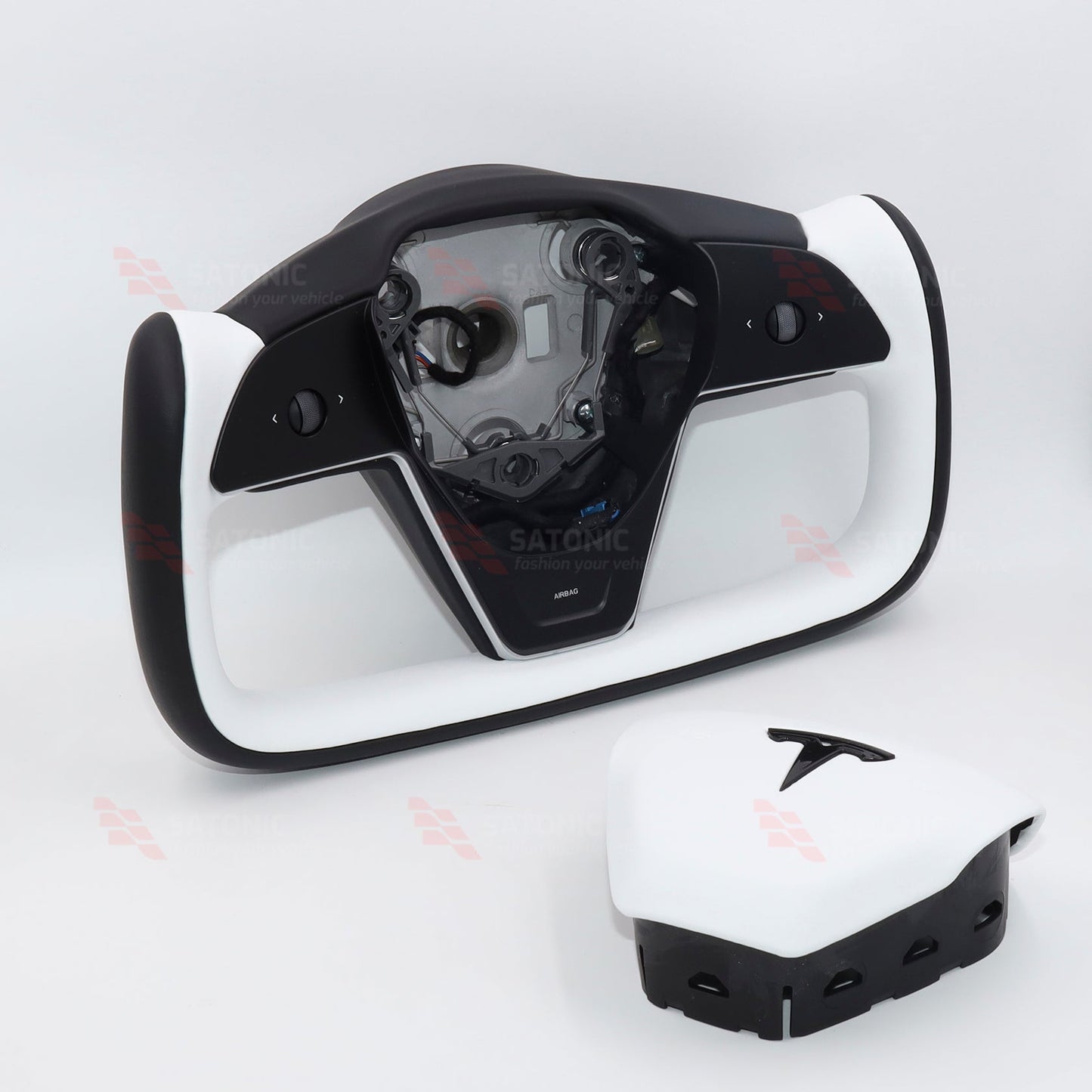 SATONIC 5th Generation Yoke Steering Wheel for Tesla Model 3 & Y Heating– OEM Color Available