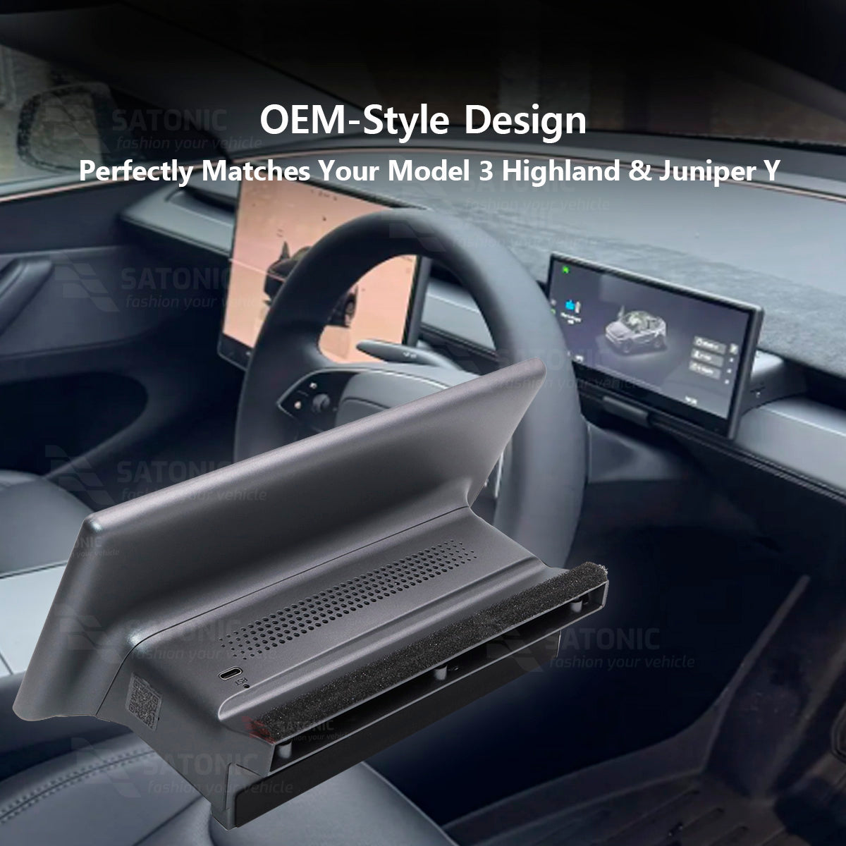 Tesla Model Y Juniper 8.9 inch Carplay Dasbhoard Screen I Free Air Vent I OTA Stalk Options  F9Pro