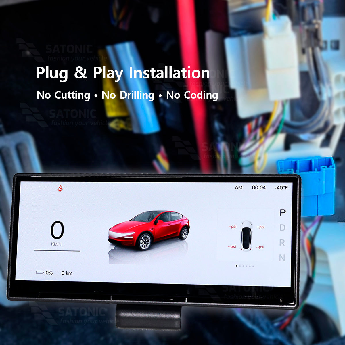Tesla Model Y Juniper 8.9 inch Carplay Dasbhoard Screen I Free Air Vent I OTA Stalk Options  F9Pro