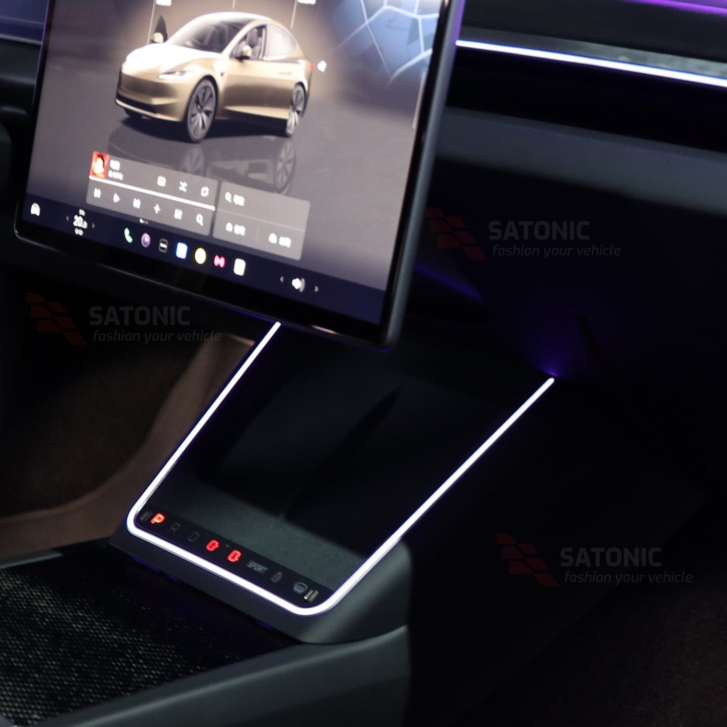 Model 3 Highland Wireless Charger Ambient LED & Physical Buttons - SATONIC