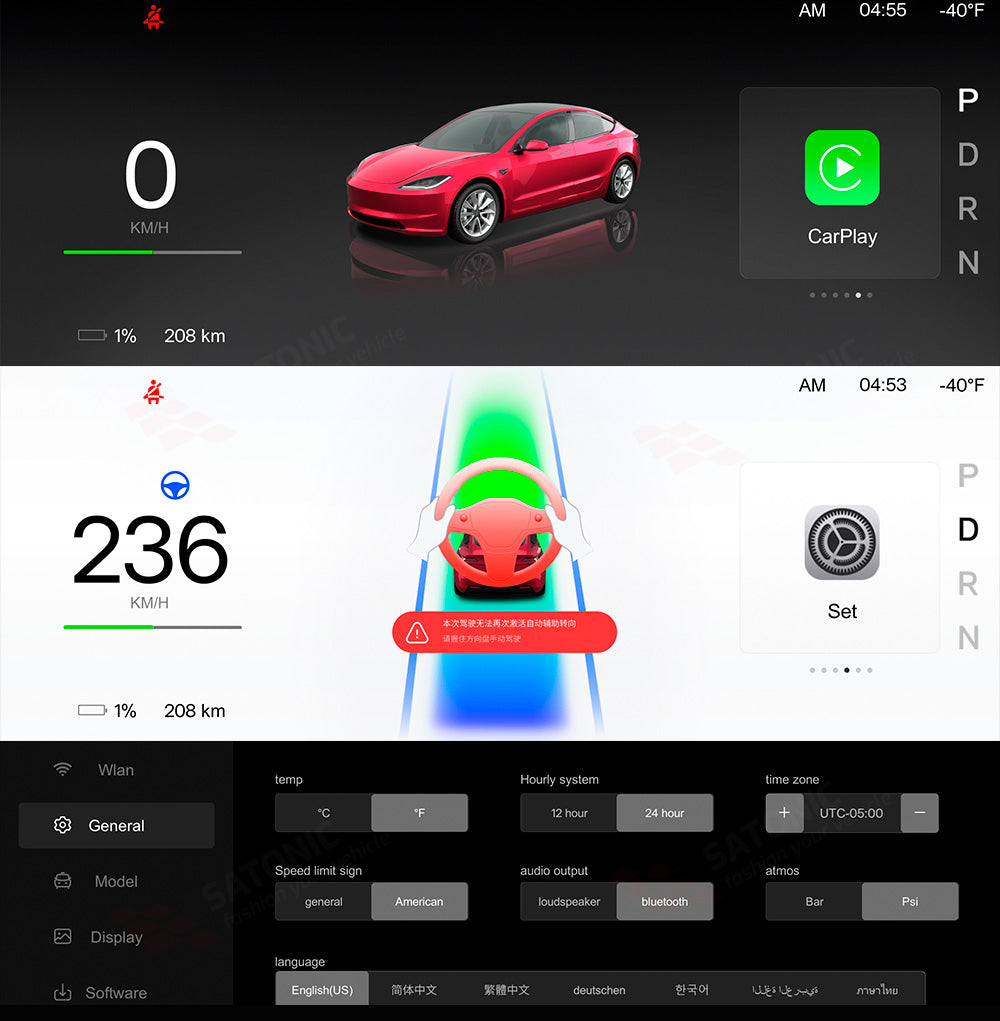 Tesla Model Y Juniper 8.9 inch Carplay Dasbhoard Screen I Free Air Vent I OTA Stalk Options  F9Pro