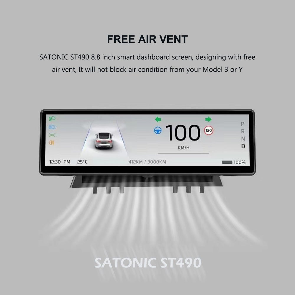 SATONIC 8.8 Inch Carplay Dashboard For Tesla Model 3 & Y - SATONIC