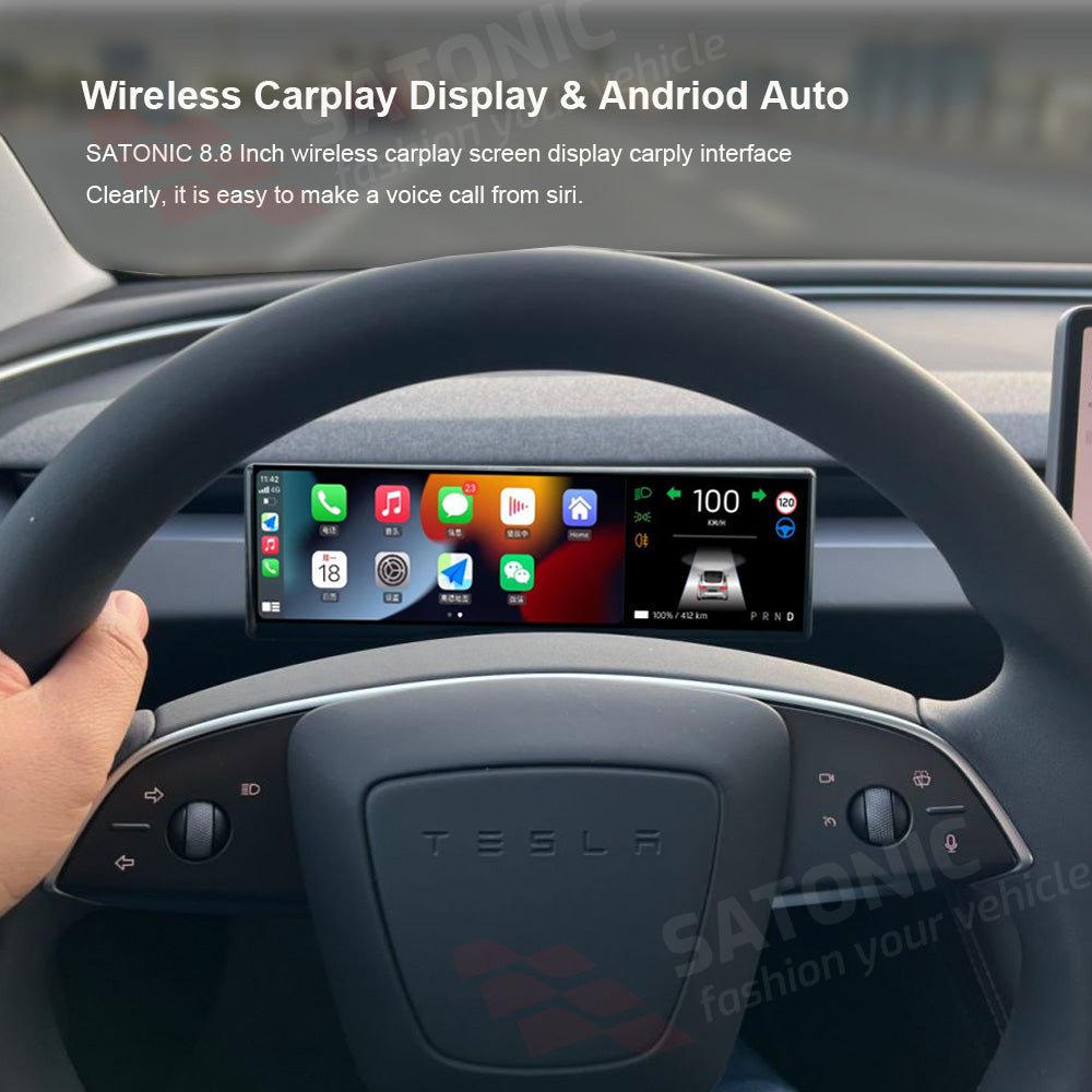 SATONIC 8.8 Inch Carplay Dashboard For Tesla Model 3 & Y - SATONIC